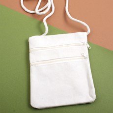 광목 투지퍼 캔버스 크로스 보조가방 그리기 패브릭 공예 재료, 아이보리, 1개