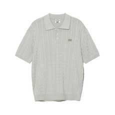 브랜드정품 리 LEE 케이블 카라 반팔 니트 라이트 그레이 113032