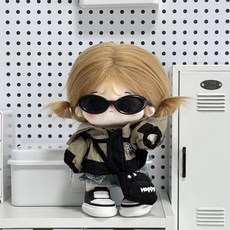 20cm棉花娃娃娃衣 帥酷潮流時尚風秋冬季衝鋒衣 無屬性玩偶替換套裝, 1個, 秋冬季兩件套(衝鋒衣+褲子）,20cm（僅娃衣不包含鞋子和眼鏡）