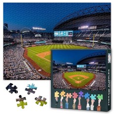해외 TUMOVO 성인용 1000피스 퍼즐 야구 아트 - 직소 단단하고 어려운 도전적인 클리블랜드 프로그레시브 필드 69.8cm x 50cm27.5인치 19.75인치 가족 게임, 퍼즐-01.