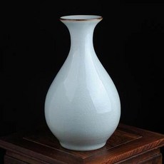 陶瓷花瓶, 景德鎮陶瓷器 仿古開片官窯裂紋釉花瓶玉壺春 古典家飾工藝品擺件