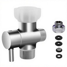 비데 T 어댑터 비데용 금속 밸브 누출 방지 3방향 티 커넥터 부착물 휴대용 화장실 황동 어댑터 2.2 x 1.3cm(7/8 7/8 1/2인치) 또는 1.9cm(3/8인치, 타입 2 HerFarCai 133915 8715025