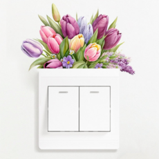 블랙장미 스위치 커버 장식 스티커, 플라워C