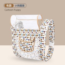 寶寶前四爪後背式傳統抱帶多功能小孩抱輕便純棉嬰兒揹帶背袋透氣, 小狗圖案(布款)前後兩用
