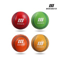 모리모토 월드시리즈 야구공 말랑공 연식구 유소년 연습공 낱개 세트, 1개, 러버 안전구 (색상 랜덤)
