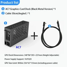 노트북/미니 PC용 Oculink eGPU 그래픽 카드 도크 64GB/s PCIe 4.0 X4 ELFX 1U 전원 지원 휴대용 외장 케이, 01 Set I