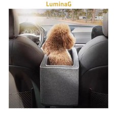 강아지 콘솔박스 카시트 이동가방 애견 드라이빙 고양이 자동차, 1개, 애견콘솔카시트그레이