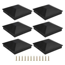 태양광 포스트 캡 라이트 야외 완벽방수 울타리 나무 비닐 블랙 데크 정원용 발전, 01 6pcs, 1개