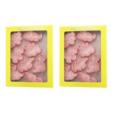 Mian Xiao Xin 비스킷 몰드 DIY 3D 입체 홈베이킹 도구 아이싱 쿠키스탬프 8종 세트 MX001, 공룡 B, 2개