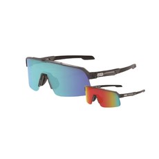 얀테로븐 야외 변색 운동 고글 렌즈 2개 조합, 02. (블랙) 블루 미러 변색 + 레드 미러, 1개