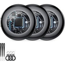 2026년 신제품 [Apple MFi 인증] (iOS 전용) 에어 트래커 태그 3개입 (블랙) Apple 나의 찾기 기능 지원 배터리 교체 가능 자동차 열쇠 가방 여