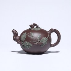 宜興 葡萄 紫砂壺 匠心手制精美雅器, 1個, 红褐色