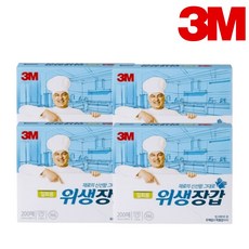쓰리엠 일회용 위생장갑, 200개입, 4개