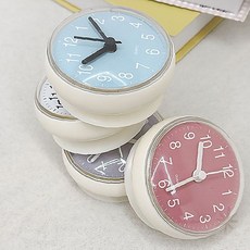 욕실 전용 흡착 부착 방수 시계 화장실 샤워실 벽걸이 탁상 겸용 무소음 작동, 블루