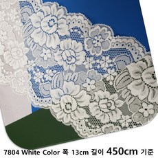 dklace 스판레이스 7804 폭 13cm 길이 90cm 기준, 화이트, 5개