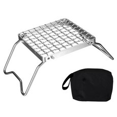 2단 4단 [수납 가방 포함] 접이식 오덕 스탠드 버너 스토브 그리들 거치대 다리 받침대 미니 원 그릴 플레이트 방풍 바람막이 캠핑 화로대 미니 테이블 높이조절 불멍 바베큐, 메탈실버-2단, 1개