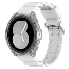 淘米 Galaxy Watch 5 Armor 錶帶表圈錶殼套裝 40 毫米 44 毫米, 透明+白色套裝