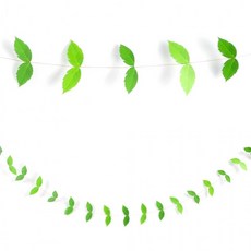 싱그러운 봄 여름 인테리어 기본 나뭇잎 조화 가랜드 4m, 단품