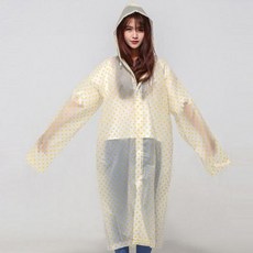 레이니 도트무늬 우비 코트형우의 비옷