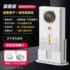 空氣清淨機 車載清新機 車家兩用淨化器 多功能除臭機 車用/家用 空氣淨化 香氛, 白金色-視頻同款