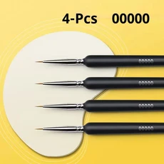 4/5/11개 미니어처 훅 라인 펜 아트 페인팅 브러쉬 초극세사 부드러운 핸드 페인팅 00000 브러쉬 (구아슈, 04 4Pcs 00000