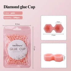 50/100개 실리콘 일회용 글루 링 컵 다이아몬드 모양 속눈썹 연장 용품 컬러 홀더, 16 Diamond 5(50pcs)