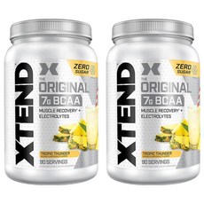 엑스텐드 더 오리지널 7G BCAA 파우더 머슬 리커버리 + 엘렉트롤리츠 트로픽 썬더, 1.215kg, 2개