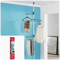 큐모아리빙 1단 폴 행거 일반형 25mm 벽고정행거 매장행거 튼튼한행거 옷방행거