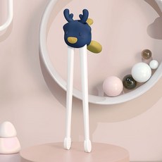 學習筷/虎口練習兒童筷子/兒童學習筷/貓咪學習筷/學習筷子/練習筷/兒童學習筷子/筷子/寶寶學習筷/輔助筷/糾正, 1個, 虎口(寶藍色), 寶藍色