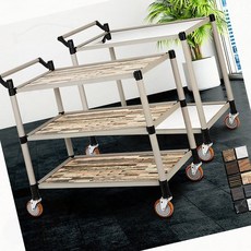 일반형 2단 3단 특대 무빙카트 스텐트롤리 음식이동 식당웨건 웨곤, 일반형 실버제브라 3단특대, 1개