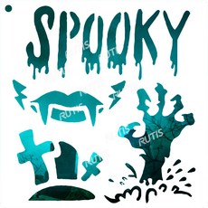 ST-CU1-0085 萬聖節 造型版 蝶古巴特 DIY 簍空模板, 1個