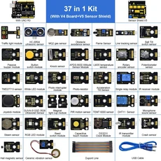 프로젝트 Keyestudio 완전 센서 키트 UNO/메가 보드 아두이노 프로그래밍 DIY 전자 37 in 1, 02 With Uno R3 Board