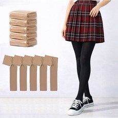 밀크린 올풀림방지 고탄력 학생스타킹 80D 5P 세트 쫀쫀한 팬티 스타킹