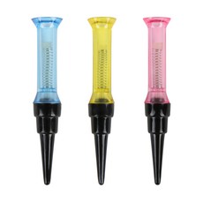 kaxiyagolf Basic彈性彈簧高爾夫球座 可動式軟頭款 3支組, 紅色 + 藍色 + 黃色, 1組