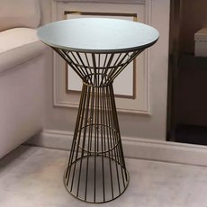 北歐風高腳吧台桌 簡約創意圓形桌面 現代網紅工業風商用設計, 白色,D70*105, 1個