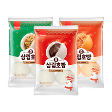 호빵 찐빵 미니 호빵 (단팥1봉+야채1봉+피자1봉) (1봉당 6개입/총 18개)