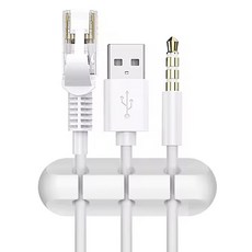 엔더 USB 충전 케이블 선정리 홀더 클립 3구, 1개, 화이트