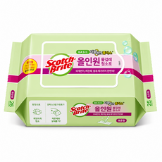스카치브라이트 3M 올인원 베이직 더블액션 물걸레 청소포 플러스 표준형 25매, 1개
