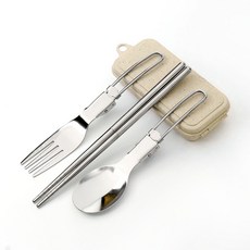구름상회 하이캠핑 접이식 수저 포크 세트 아이보리 접이식 포크, 상세페이지 참조