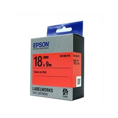 Black) Red 엡손 SC18R(18mm 테이프카트리지, 1개, 상세페이지 참조