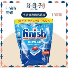 Finish 亮碟 洗碗機專用洗碗粉 1kg, 1個, 洗碗機洗碗塊 100顆