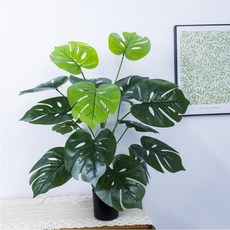 仿真龜背竹 綠植裝飾擺件 客廳室內盆栽, 60cm龜背, 1個