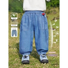 LC.kids現貨 小布標天絲牛仔防蚊褲 防蚊褲 男女童薄長褲 寶寶防蚊褲