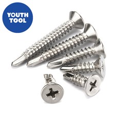 유스툴 스텐 직결피스 나사 접시머리 양날 못, 100개입