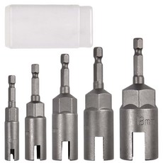 SPEEDWOX 5pcs 윙 너트 소켓 비트 세트 헥스 생크 슬롯 윙 너트 드릴 비트 세트, 5개, Silver