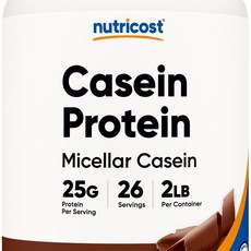 뉴트리코스트 미셀라 카제인 단백질 파우더 2파운드(907g) 쵸콜릿 맛 운동 전 후, 1개, 907g