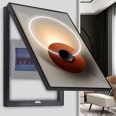 전기 상자 장식 그림 홈 걸이형 포스터 거실 펀치 벽 아트 인쇄 프레임, 50X40cm lift the lid, 10. Black Frame G