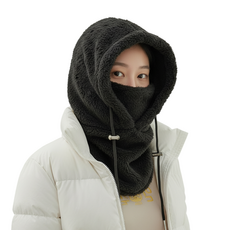 믿추 기모 바라클라바 후드넥워머 오토바이 방한, 블랙, 1개