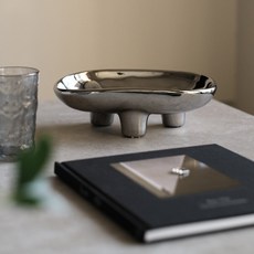 sølv 銀波 桌面收納 三腳果盤 飾品 銀波三腳果盤 mooin 托盤 果盤 飾品收納, 1個, 果盤