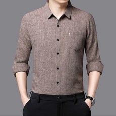 남성 가을 면린 셔츠 통기성 슬림핏 디자인 비즈니스 캐주얼 비즈니스 셔츠 워킹홀릭룩 데이트패션 무채색패션 명품 핏 남방